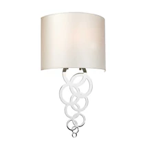 Elstead CURTIS fali lámpa fém, műselyem, króm, fehér, E27 - ELS-CURTIS-MEDIUM-PC