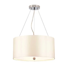 Elstead PEARCE függeszték fém, műselyem, króm, fehér, E27 - ELS-DL-PEARCE18-3LT-IV-PC