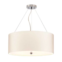Elstead PEARCE függeszték fém, műselyem, króm, fehér, E27 - ELS-DL-PEARCE22-5LT-IV-PC