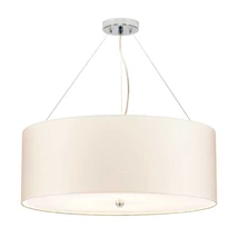 Elstead PEARCE függeszték fém, műselyem, króm, fehér, E27 - ELS-DL-PEARCE26-5LT-IV-PC