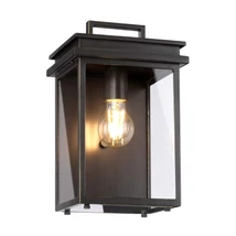 Elstead GLENVIEW kültéri fali lámpa fém, üveg, bronz, áttetsző, E27, IP44 - ELS-FE-GLENVIEW-M