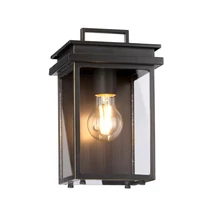 Elstead GLENVIEW kültéri fali lámpa fém, üveg, bronz, áttetsző, E27, IP44 - ELS-FE-GLENVIEW-S