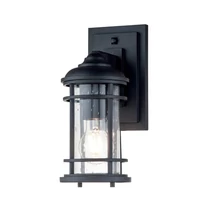 Elstead LIGHTHOUSE kültéri fali lámpa fém, üveg, fekete, áttetsző, E27, IP44 - ELS-FE-LIGHTHOUSE2-S-BLK