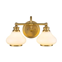 Elstead AINSLEY fürdőszobai fali lámpa fém, üveg, sárgaréz, fehér, G9, IP44 - ELS-HK-AINSLEY2-BATH-BB