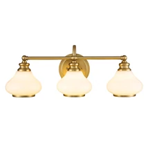 Elstead AINSLEY fürdőszobai fali lámpa fém, üveg, sárgaréz, fehér, G9, IP44 - ELS-HK-AINSLEY3-BATH-BB