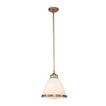 Elstead AMELIA függeszték fém, üveg, sárgaréz, fehér, E27 - ELS-HK-AMELIA-P-M-HB