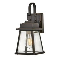 Elstead BAINBRIDGE kültéri fali lámpa fém, üveg, bronz, áttetsző, E27, IP44 - ELS-HK-BAINBRIDGE-S-OZ