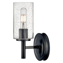 Elstead COLLIER fali lámpa fém, üveg, fekete, áttetsző, E27 - ELS-HK-COLLIER1-BX