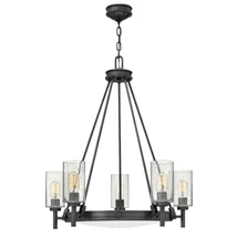 Elstead COLLIER csillár fém, üveg, fekete, áttetsző, E27 - ELS-HK-COLLIER5-BX