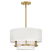 Elstead GRAHAM függeszték fém, pamut, sárgaréz, fehér, E14 - ELS-HK-GRAHAM-M-LCB