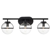 Elstead HOLLIS fürdőszobai fali lámpa fém, üveg, fekete, áttetsző, E14, IP44 - ELS-HK-HOLLIS3-C-BK-BATH
