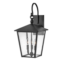 Elstead HUNTERSFIELD kültéri fali lámpa fém, üveg, fekete, áttetsző, E14, IP44 - ELS-HK-HUNTERSFIELD2-L-BK
