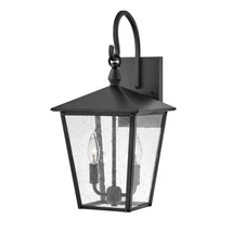 Elstead HUNTERSFIELD kültéri fali lámpa fém, üveg, fekete, áttetsző, E14, IP44 - ELS-HK-HUNTERSFIELD2-M-BK