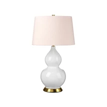 Elstead ISLA asztali lámpa kerámia, fém, szövet, fehér, rózsaszín, E27 - ELS-ISLA-AB-TL-PINK
