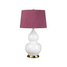 Elstead ISLA asztali lámpa kerámia, fém, szövet, fehér, lila, E27 - ELS-ISLA-AB-TL-PURPLE