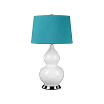 Elstead ISLA asztali lámpa kerámia, fém, szövet, fehér, zöldeskék, E27 - ELS-ISLA-PN-TL-TEAL