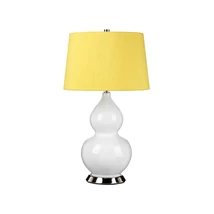 Elstead ISLA asztali lámpa kerámia, fém, szövet, fehér, sárga, E27 - ELS-ISLA-PN-TL-YELLOW
