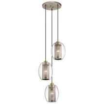 Elstead ASHER függeszték fém üveg ezüst áttetsző E27 - KL-ASHER-3PC-AP