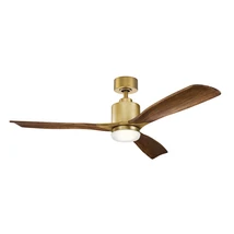 Elstead RIDLEY ventilátor fém, fa, sárgaréz, barna, LED, 3000K, 14W, 1300lm - ELS-KLF-RIDLEY2-52-NB