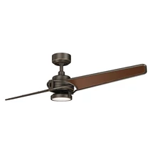 Elstead XETY ventilátor fém, műanyag, bronz, LED, 3000K, 10W, 1116lm - ELS-KLF-XETY-56-OZ