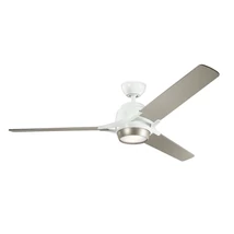 Elstead ZEUS  ventilátor fém, műanyag, fehér, ezüst, LED, 3000K, 10W, 1116lm - ELS-KLF-ZEUS-60-WHT