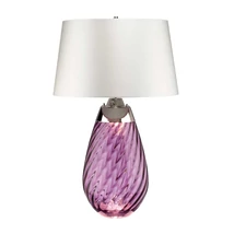 Elstead LENA asztali lámpa üveg, textil, fém, szilvaszín, fehér, nikkel, E27+GU10 - ELS-LENA-TL-L-PLUM-OWSS