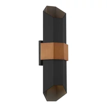 Elstead CHASM kültéri fali lámpa fém, fekete, barna, LED, 2700K, 2x9.5W, 1800lm, IP44  - ELS-QZ-CHASM-L-BKW