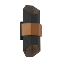 Elstead CHASM kültéri fali lámpa fém, fekete, barna, LED, 2700K, 2x5.5W, 1800lm, IP44  - ELS-QZ-CHASM-M-BKW