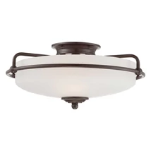 Elstead GRIFFIN mennyezet lámpa fém, üveg, bronz, fehér, E27 - ELS-QZ-GRIFFIN-F-PN