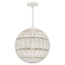 Elstead LINDENDALE függeszték fém, rattan, fehér, E27 - ELS-QZ-LINDENDALE-P-AWH