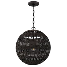 Elstead LINDENDALE függeszték fém, rattan, bronz, E27 - ELS-QZ-LINDENDALE-P-WT