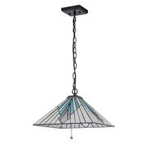 Elstead ALDERLEY függeszték fém, üveg, fekete, bronz, szürke, kék, E27 - ELS-TF-ALDERLEY-P