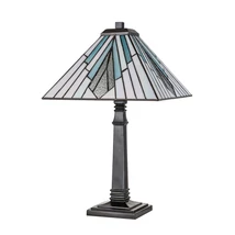 Elstead ALDERLEY asztali lámpa fém, üveg, fekete, bronz, szürke, kék, E27 - ELS-TF-ALDERLEY-TL-L