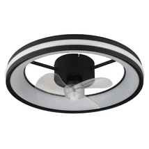 Globo GATIAN ventilátoros lámpa fém, műanyag, fekete, fehér, átlátszó, LED, 2700K - 6500K, 30W, 2215lm - 03651