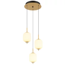 Globo EWALD függeszték fém, üveg, sárgaréz, fekete, fehér, LED, 20W, 3000K, 1483Lm - 15217-3