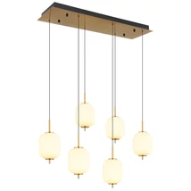 Globo EWALD függeszték fém, üveg, sárgaréz, fekete, fehér, LED, 40W, 3000K, 2176Lm - 15217-6