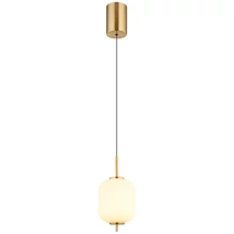 Globo EWALD függeszték fém, üveg, sárgaréz, fekete, fehér, LED, 7W, 3000K, 703Lm - 15217H