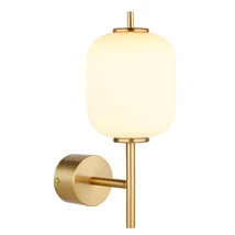 Globo EWALD fali lámpa fém, üveg, sárgaréz, fekete, fehér, LED, 7W, 3000K, 606Lm - 15217W