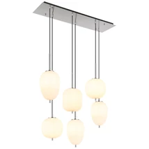 Globo BLACKY I függeszték fém, üveg, nikkel, fehér, E14 - 15345-6NO