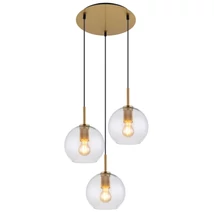Globo ADARA függeszték fém, üveg, sárgaréz, áttetsző, E27 - 15462H1