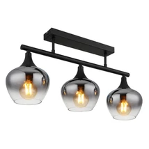 Globo MAXY mennyezet lámpa fém, üveg, fekete, füstszín, E27 - 15548-3D1