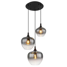 Globo MAXY függeszték fém, üveg, fekete, füstszín, E27 - 15548-3H
