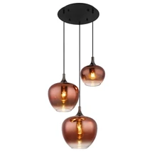 Globo MAXY függeszték fém, üveg, fekete, réz, E27 - 15548-3HG