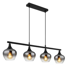 Globo MAXY függeszték fém, üveg, fekete, füstszín, E27 - 15548-4H1