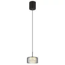 Globo FOGSY függeszték fém, üveg, akril, fekete, füstszín, LED, 6W, 4000K, 500Lm - 15634