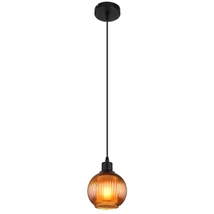 Globo ZUMBA függeszték fém, üveg, fekete, bronz, E27 - 15638B