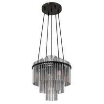Globo GORLEY függeszték fém, üveg, fekete, füstszín, E14 - 15698H2