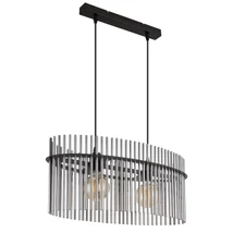 Globo GORLEY függeszték fém, üveg, fekete, füstszín, E27 - 15698H3