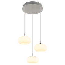 Globo QUINTARA függeszték fém, üveg, nikkel, fehér, LED, 18W, 3000K, 1500Lm - 15744-3HN