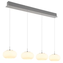Globo QUINTARA függeszték fém, üveg, nikkel, fehér, LED, 24W, 3000K, 2000Lm - 15744-4HN